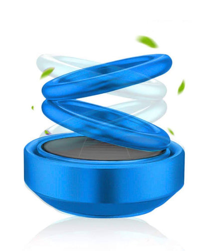 Car Double Ring 360 Degree Rotating Solar Dashboard Idol for Cars (Navy Blue)