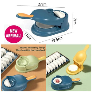 2 in 1 Dumpling Samosa Maker Ghughra Momos Maker Machine, Dumpling Skin Press Mould for Momos Making,Dumpling Maker Mould Machine, Dumpling Making Tool with Dumpling Puri Maker, Multicolour