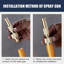 Load image into Gallery viewer, Brass Water Spray Nozzle Suitable for 1/2 Hose Pipe Adjustable Brass Spray Nozzle Water Pressure Booster Brass Nozzle Water Spray Gun for Car Wash  Gardening Water Pressure Nozzle
