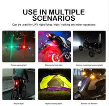 Load image into Gallery viewer, National Sunstar Airplane Blinking Light 7 colours, Universal waterproof Blinker Signal Light USB Rechargeable Universal Strobe Light for Car, Bike, Drone, Bicycle, etc (Pack of 2)
