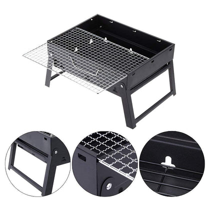 BIG SALE - Foldable Barbeque Grill With ( 2 Spatula,1 Bbq, 12 Stick & 1 Air Blower Charcoal Grill )